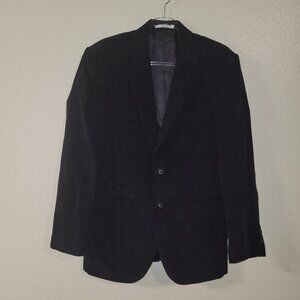 Chereskin Corduroy Blazer Sportcoat‎ Mens 40R Black 2-Button Lined Shoulder Pads